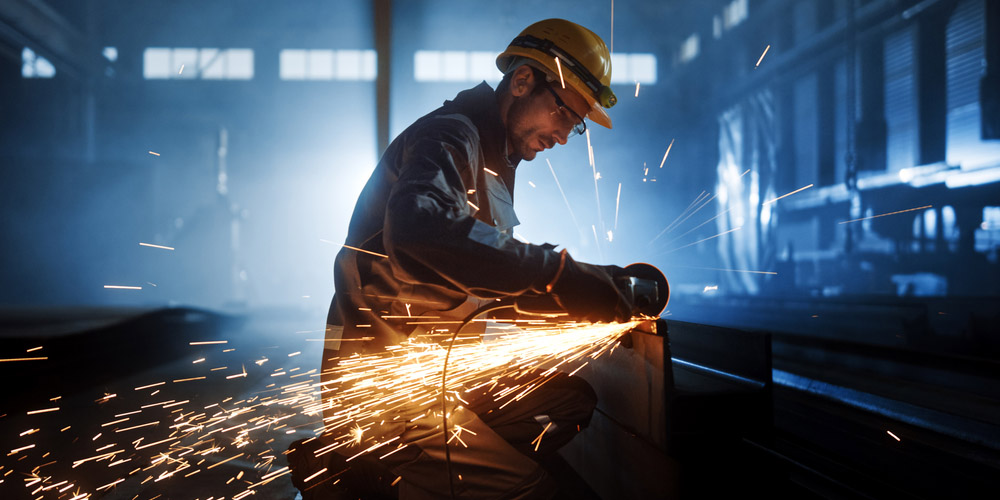 Heavy,Industry,Engineering,Factory,Interior,With,Industrial,Worker,Using,Angle